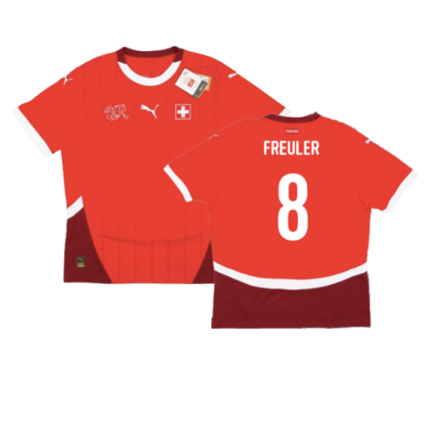 Switzerland Remo Freuler 8 Home Soccer Jersey Euro 2024