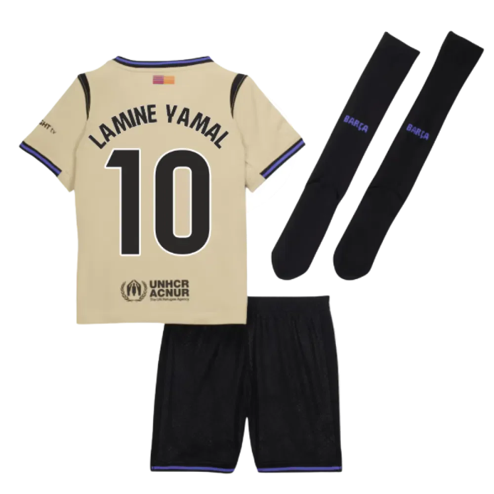 FC Barcelona Lamine Yamal 10 Kids Away Soccer Jersey 2025-2026