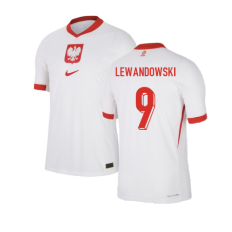 Poland Robert Lewandowski 9 Home Soccer Jersey Euro 2024