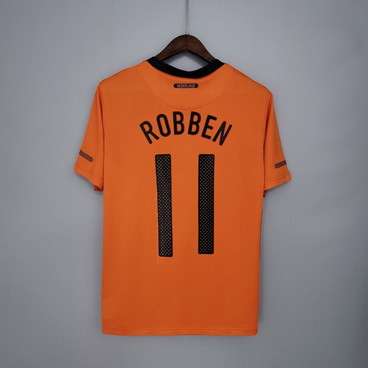 Netherlands Arjen Robben 11 Home Retro Soccer Jersey World Cup 2010