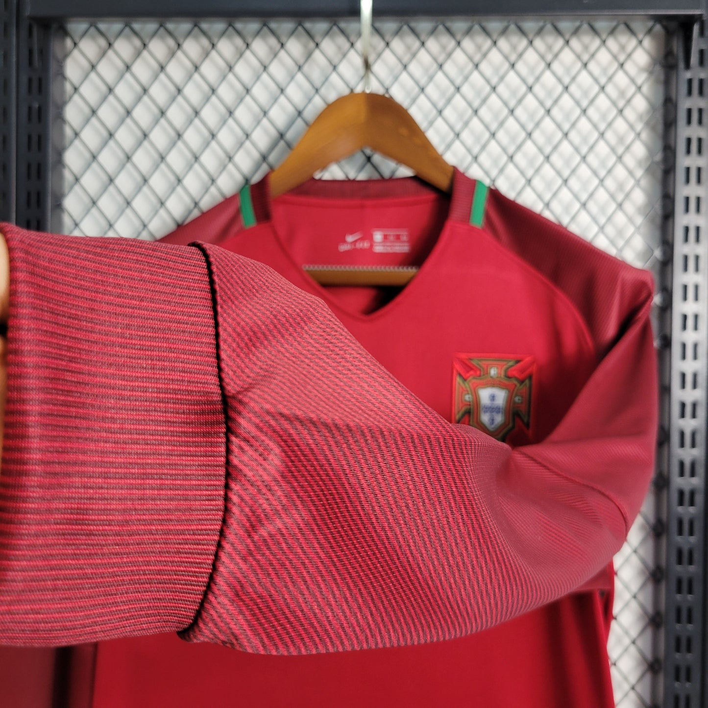 Portugal Retro Long Sleeve Home Soccer Jersey UEFA Euro 2016