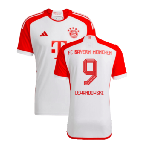 Bayern Munich Robert Lewandowski 9 Home Soccer Jersey 2023/24