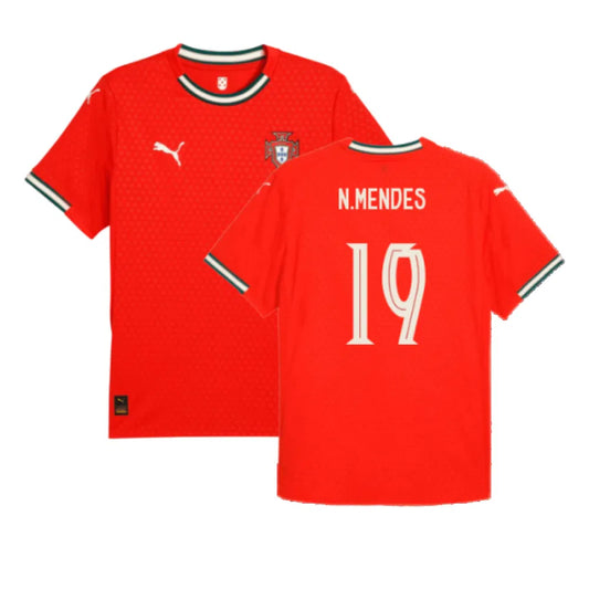 Portugal Nuno Mendes 19 Home Soccer Jersey 2025/26
