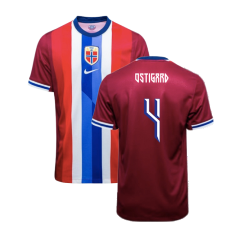 Norway Leo Ostigard 4 Home Soccer Jersey 2024/25