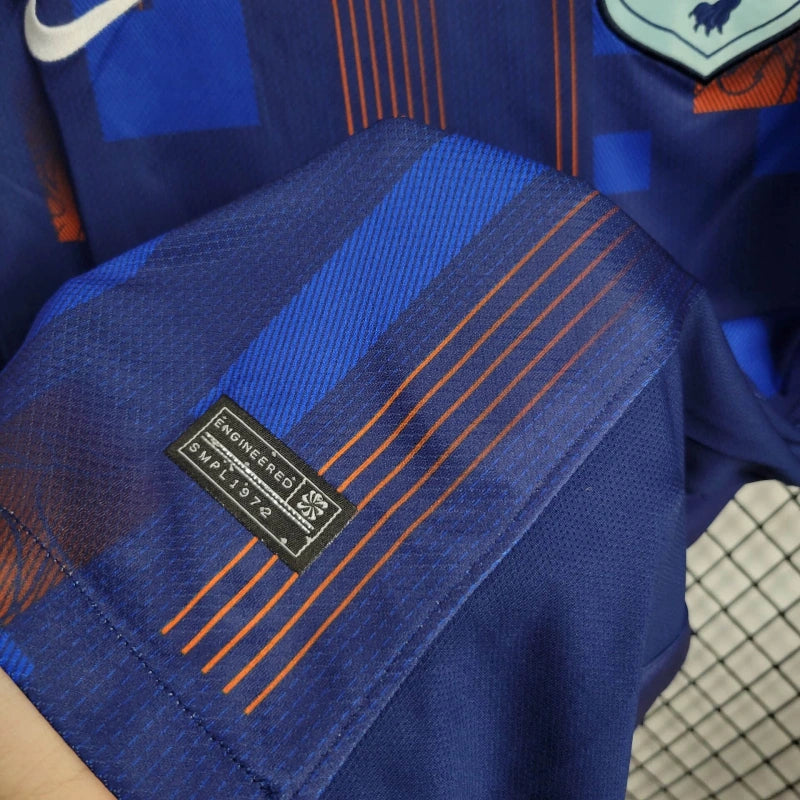 Netherlands Xavi Simons 7 Away Soccer Jersey Euro 2024