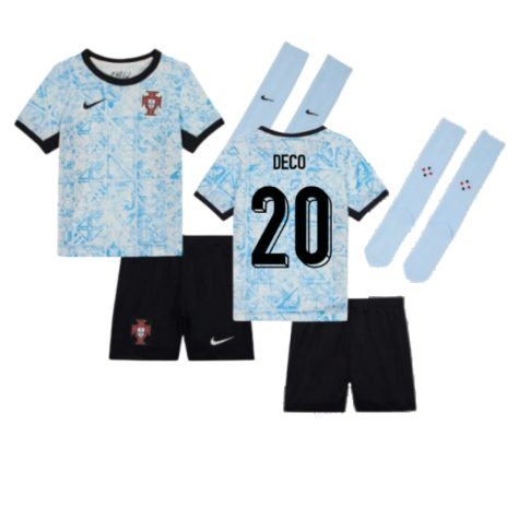 Portugal Deco 20 Kids Away Soccer Jersey Euro 2024