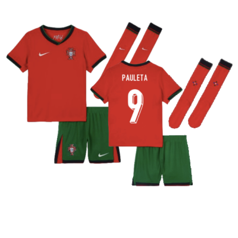 Portugal Pauleta 9 Kids Home Soccer Jersey Euro 2024