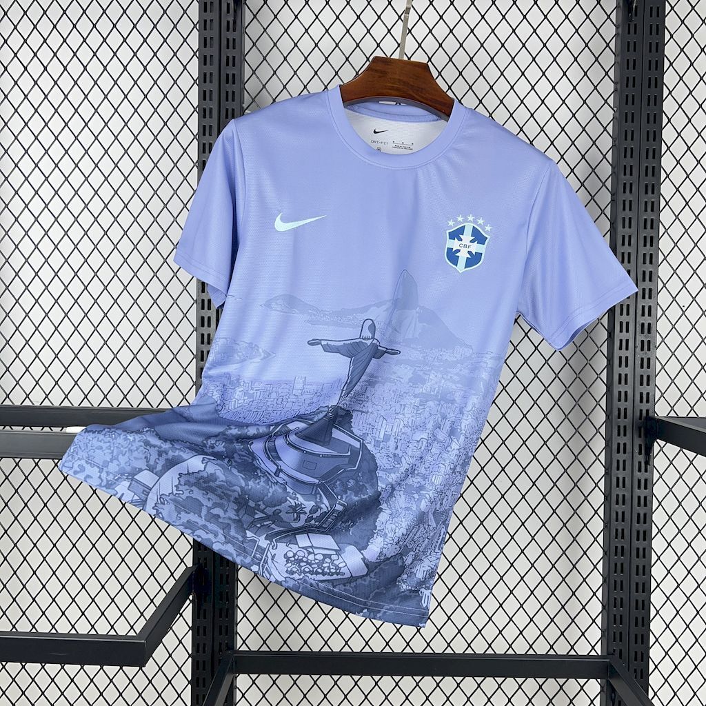Brazil X Cristo Redentor Special Edition Soccer Jersey 2025-2026 - Gray