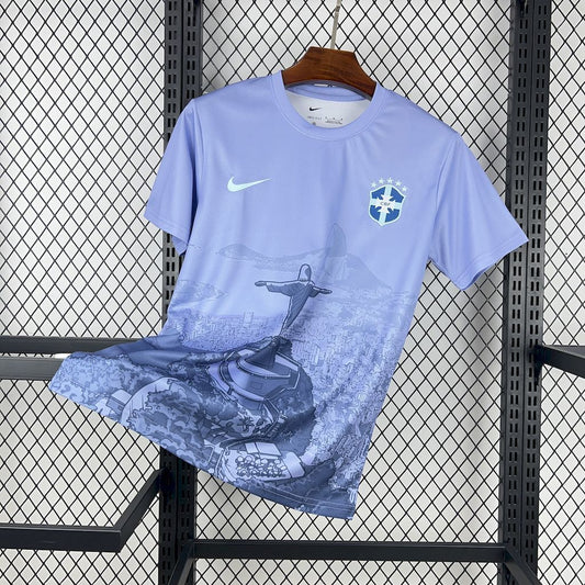 Brazil X Cristo Redentor Special Edition Soccer Jersey 2025-2026 - Gray