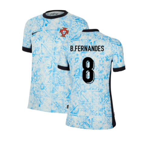 Women's Portugal Bruno Fernandes 8 Away Soccer Jersey Euro 2024