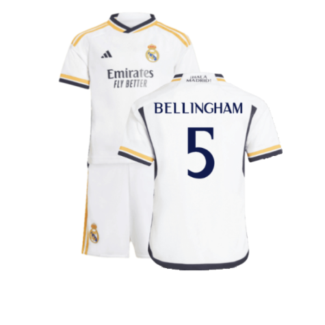 Real Madrid Jude Bellingham 5 Kids Home Soccer Jersey 2023/24