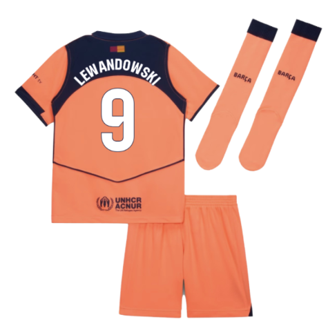 FC Barcelona Robert Lewandowski 9 Kids Third Soccer Jersey 2025-2026