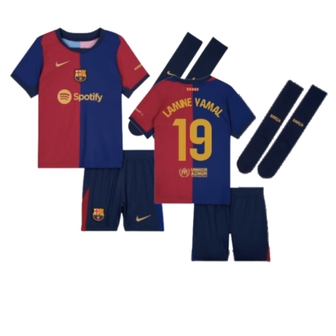 FC Barcelona Lamine Yamal 19 Kids Home Soccer Jersey 2024/25