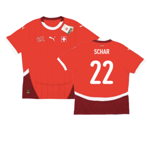 Switzerland Fabian Schar 22 Home Soccer Jersey Euro 2024