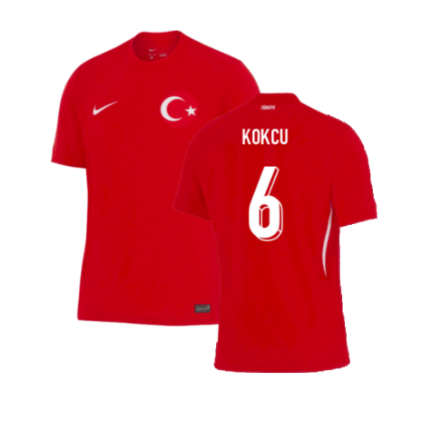 Turkey Orkun Kokcu 6 Away Soccer Jersey Euro 2024