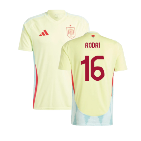 Spain Rodri 16 Away Soccer Jersey Euro 2024