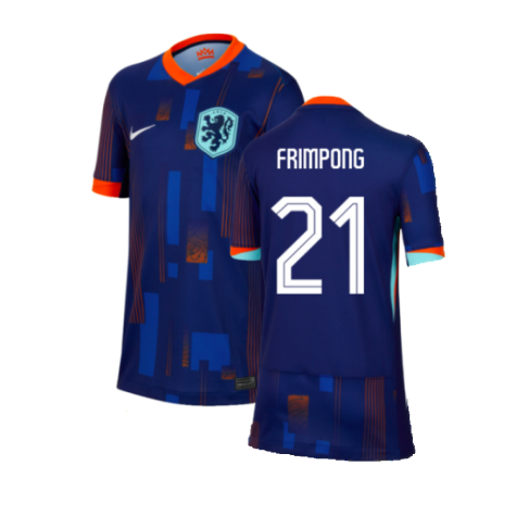 Netherlands Jeremie Frimpong 21 Away Soccer Jersey Euro 2024