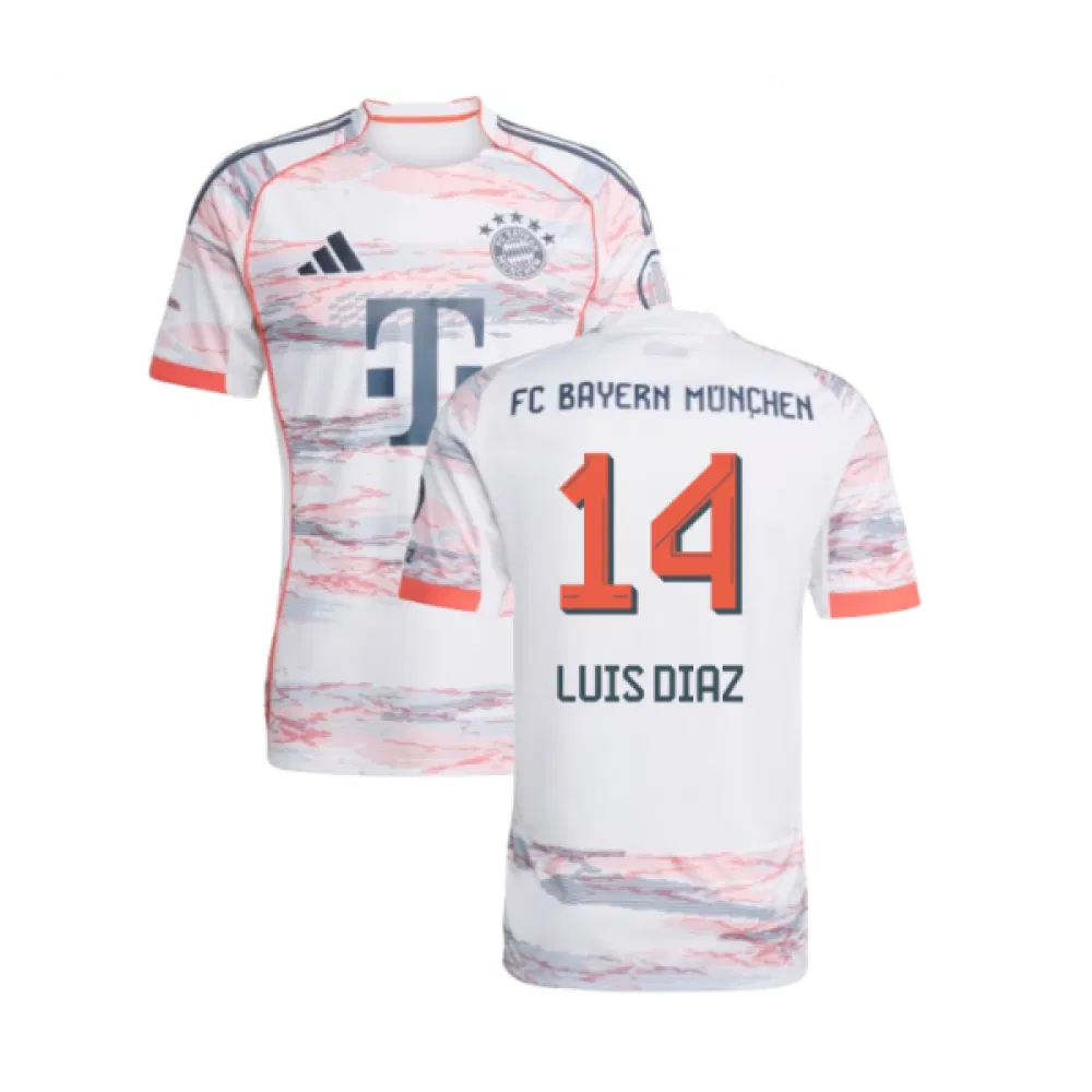 Bayern Munich Luis Díaz 14 Away Soccer Jersey 2025-2026