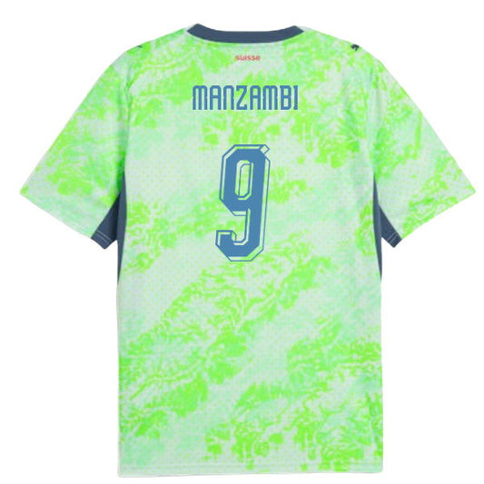 Switzerland Johan Manzambi 9 Away Soccer Jersey World Cup 2026