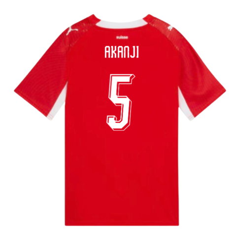 Switzerland Manuel Akanji 5 Home Soccer Jersey World Cup 2026