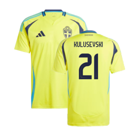 Sweden Dejan Kulusevski 21 Home Soccer Jersey 2024/25