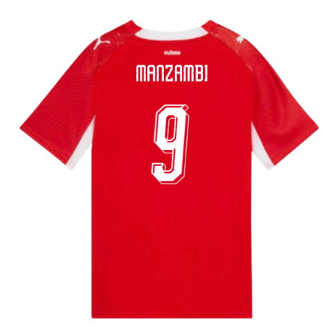 Switzerland Johan Manzambi 9 Home Soccer Jersey World Cup 2026