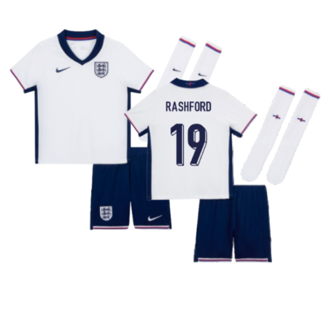 England Marcus Rashford 19 Kids Home Soccer Jersey Euro 2024