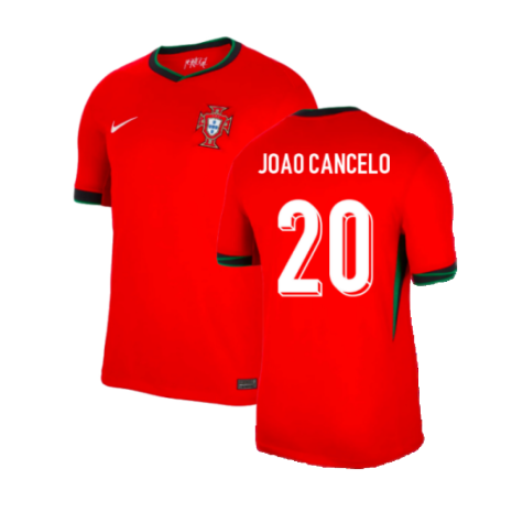 Portugal Joao Cancelo 20 Home Soccer Jersey Euro 2024