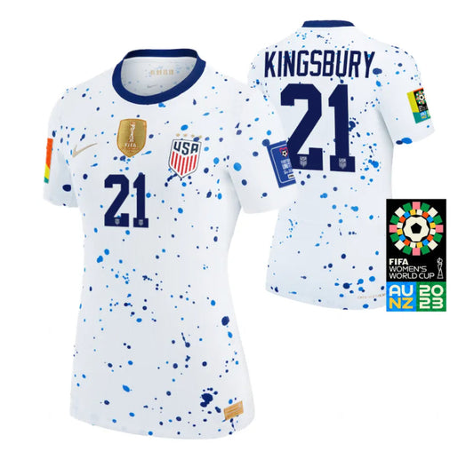 USA Women's Aubrey Kingsbury 21 Home Soccer Jersey World Cup 2023