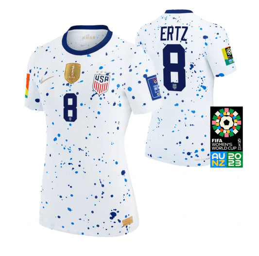 USA Women's Julie Ertz 8 Home Soccer Jersey World Cup 2023
