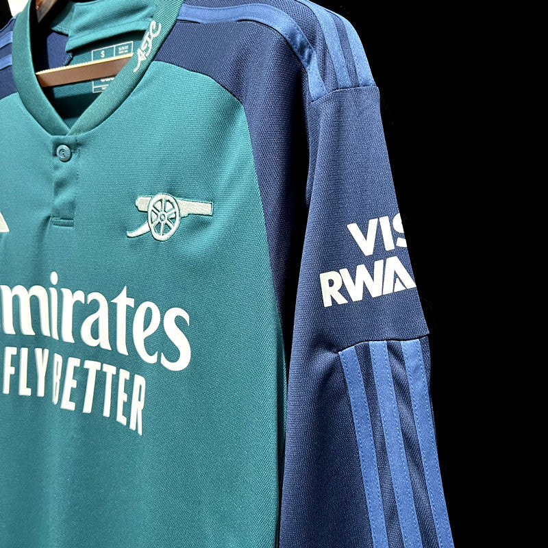 Arsenal Martin Odegaard 8 Long Sleeve Third Soccer Jersey 2023/24