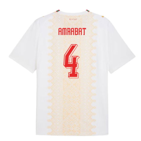 Morocco Nordin Amrabat 4 Away Soccer Jersey World Cup 2026