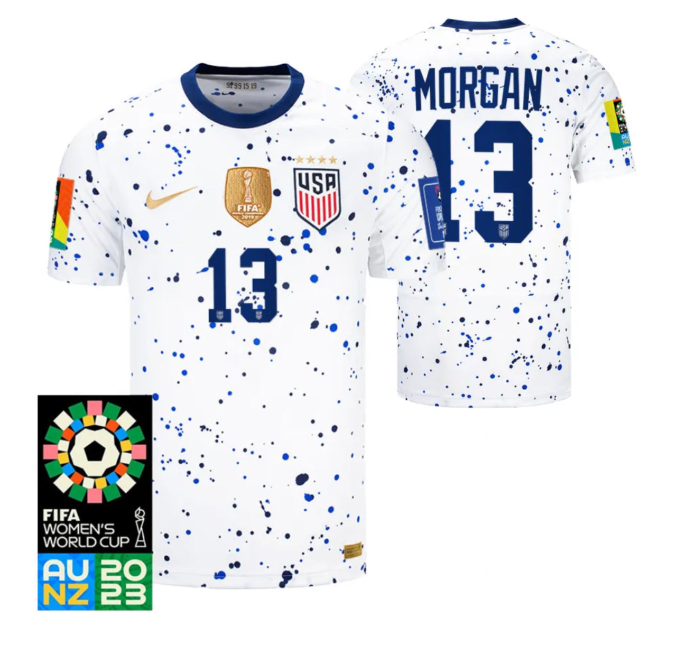 USA Alex Morgan 13 Home Soccer Jersey - World Cup 2023
