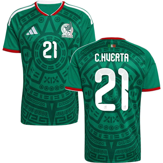 Mexico César Huerta 21 Home Soccer Jersey World Cup 2026