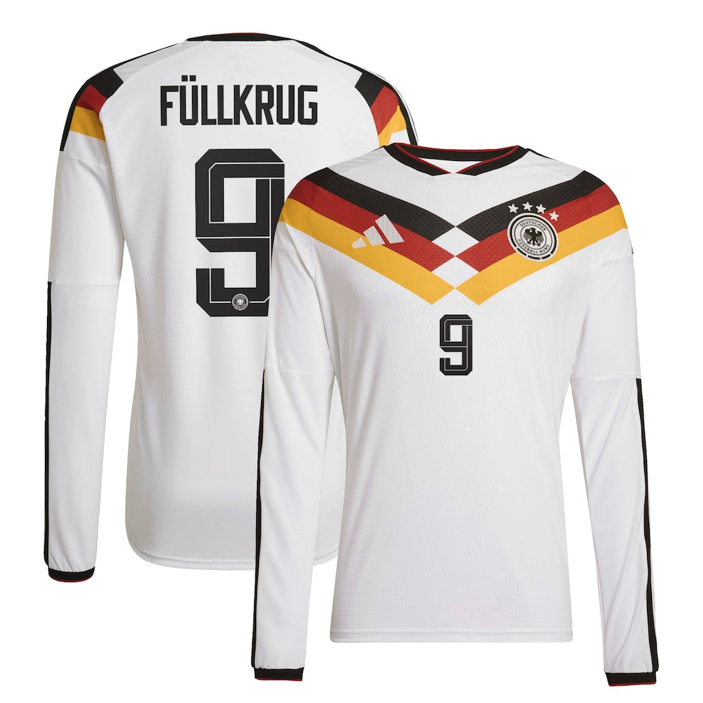 Germany Niclas Füllkrug 9 Long Sleeve Home Soccer Jersey World Cup 2026