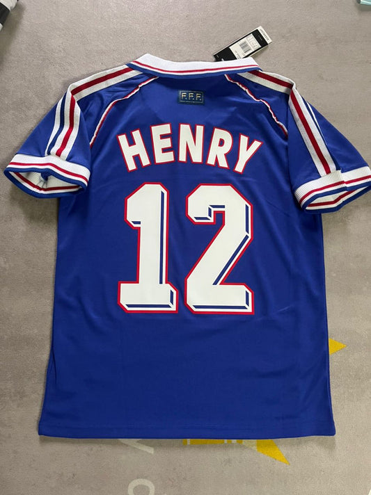 France Thierry Henry 12 Home Retro Soccer Jersey World Cup 1998