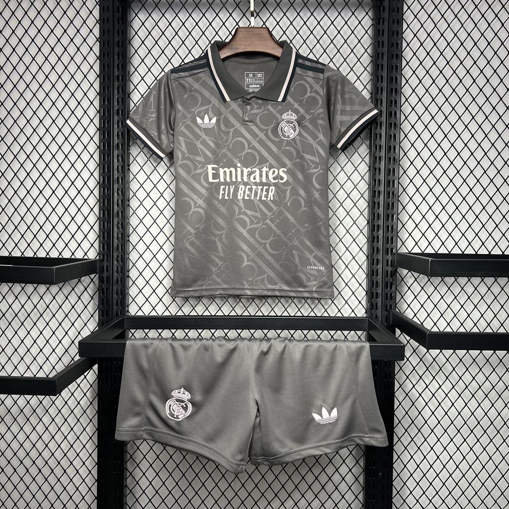 Real Madrid Kylian Mbappé 9 Third Kids Soccer Jersey 2024/25