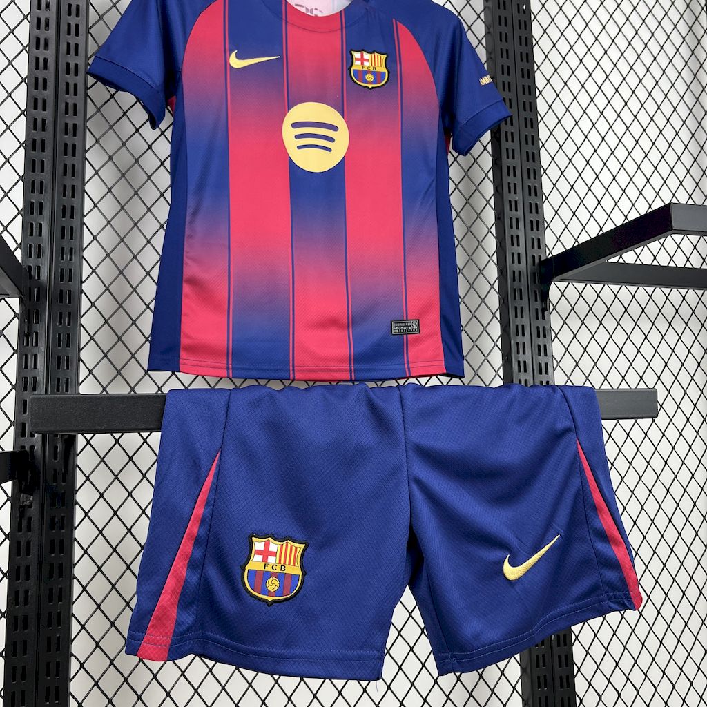 FC Barcelona Lamine Yamal 10 Kids Home Soccer Jersey 2025-2026