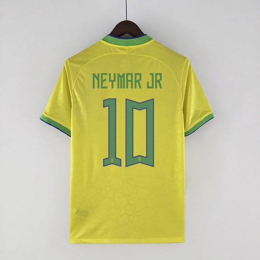 Brazil Neymar JR 10 Home Soccer Jersey World Cup 2022