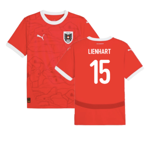 Austria Philipp Lienhart 15 Home Soccer Jersey Euro 2024