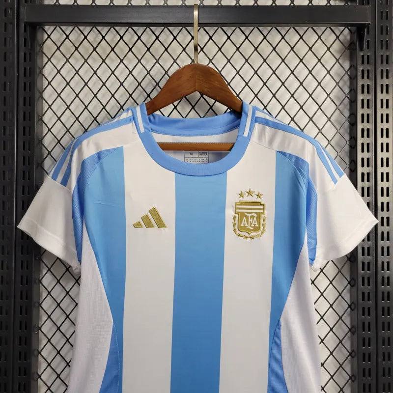 Women's Argentina Rodrigo De Paul 7 Home Soccer Jersey 2024/25