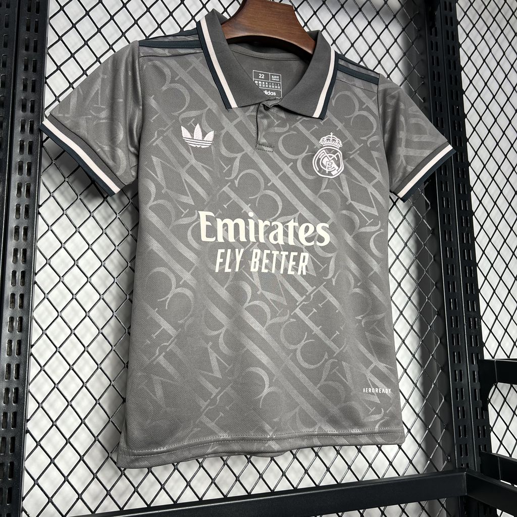 Real Madrid Kylian Mbappé 9 Third Kids Soccer Jersey 2024/25
