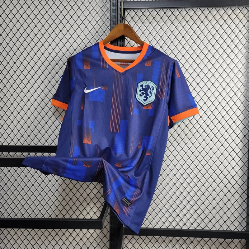 Netherlands Denzel Dumfries 22 Away Soccer Jersey Euro 2024