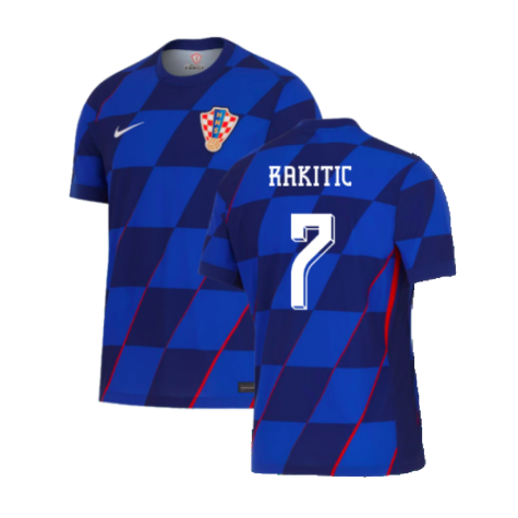 Croatia Ivan Rakitić 7 Away Soccer Jersey Euro 2024