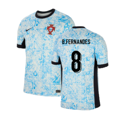 Portugal Bruno Fernandes 8 Away Soccer Jersey Euro 2024