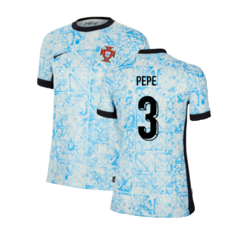 Women's Portugal Pepe 3 Away Soccer Jersey Euro 2024