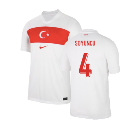 Turkey Caglar Soyuncu 4 Home Soccer Jersey Euro 2024
