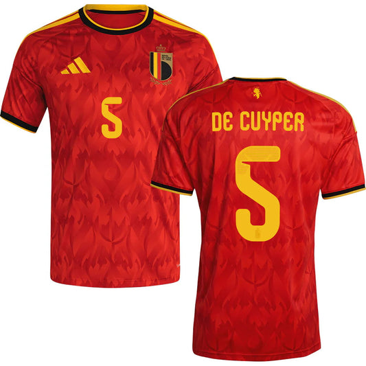 Belgium Maxim De Cuyper 5 Home Soccer Jersey World Cup 2026