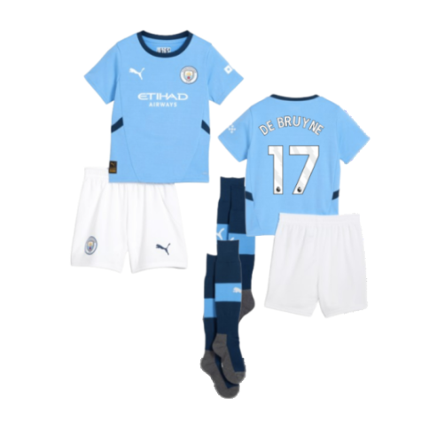 Man City Kevin De Bruyne 17 Kids Home Soccer Jersey 2024/25