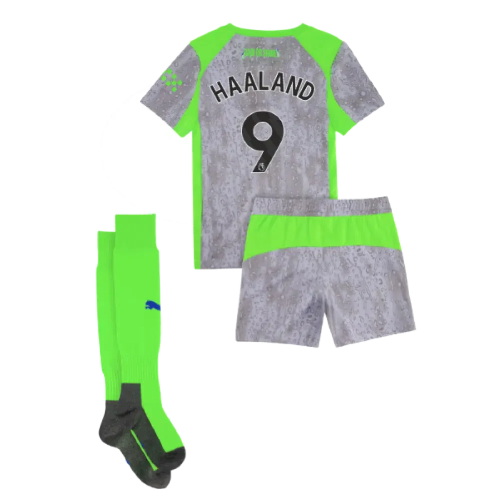 Manchester City Erling Haaland 9 Kids Third Soccer Jersey 2025-2026